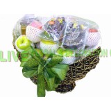 AFH007-高品質的柳條籃子裡裝滿了日本及國際進口水果